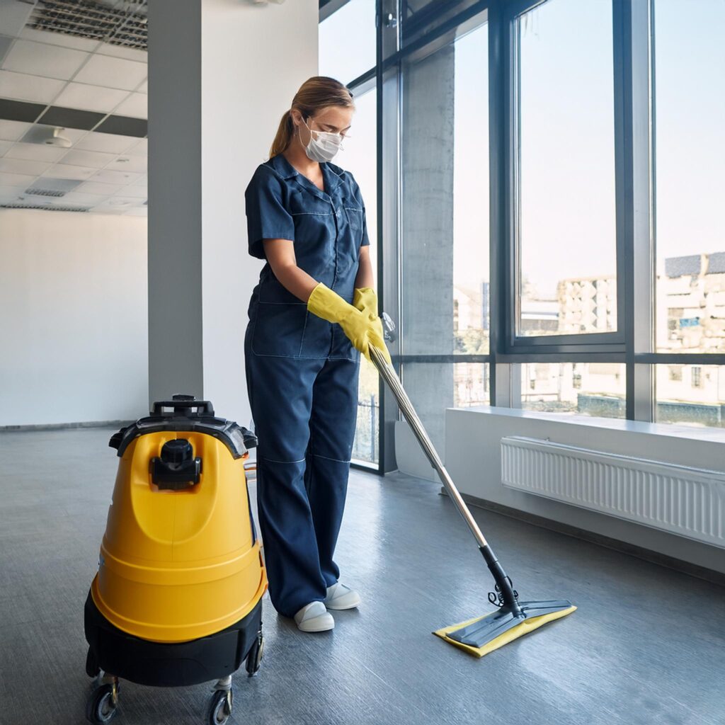 cleaning service company staff, Post-Construction Cleaning