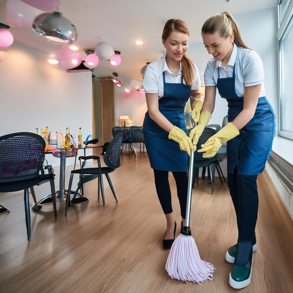 Firefly real cleaning service company staff, cleaning service, Cleaning After birthday Party celebration