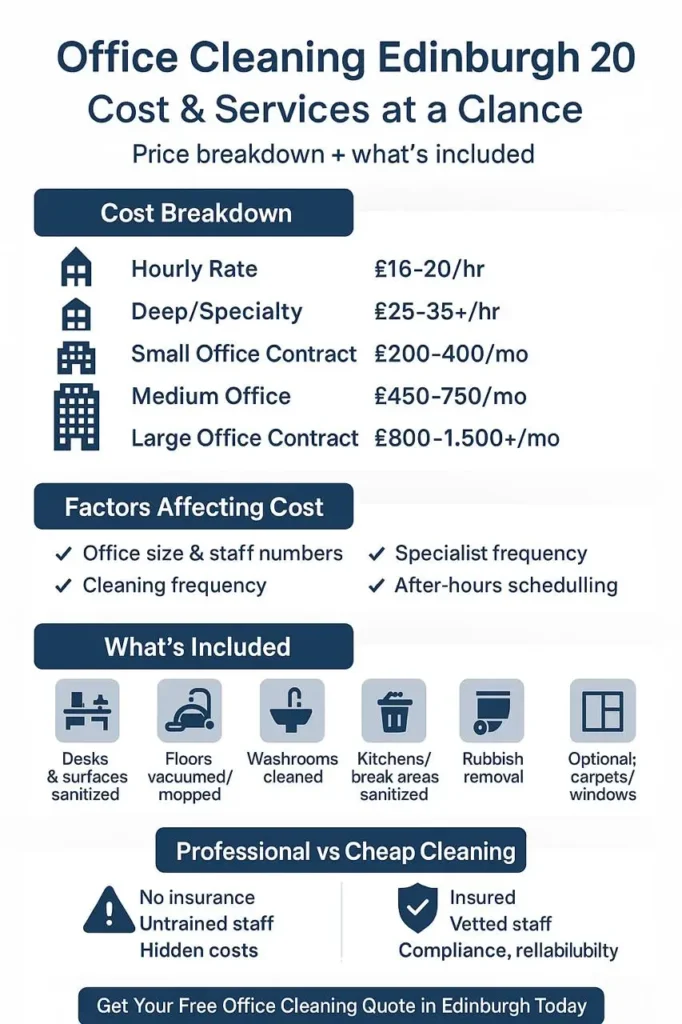 Office Cleaning Edinburgh: 2025 Cost Breakdown + What You Actually Get for Your Money
