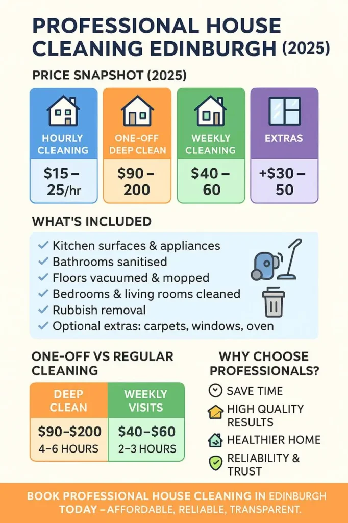 Professional House Cleaning Edinburgh: 2025 Prices, Services & What’s Included