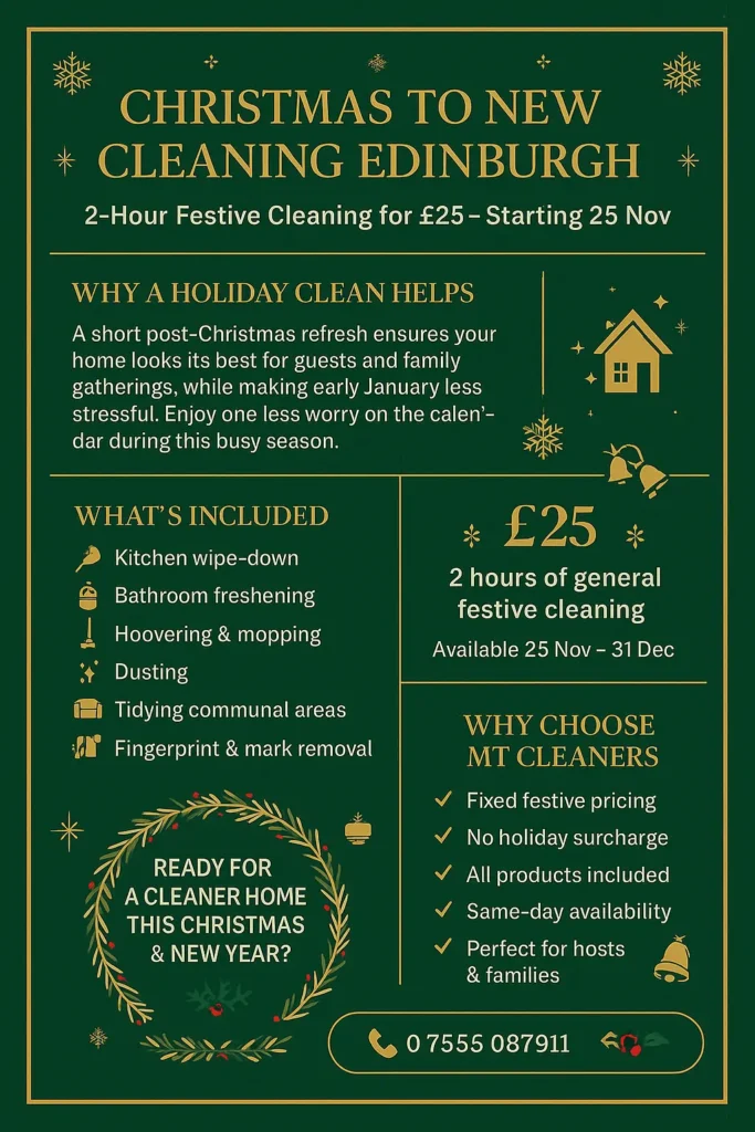Christmas to New Year Cleaning Edinburgh: Stress-Free Home Refresh for the Festive Season