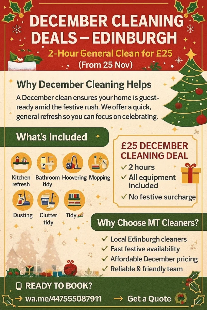 December Cleaning Deals in Edinburgh: Get Your Home Ready for Guests for Just £25