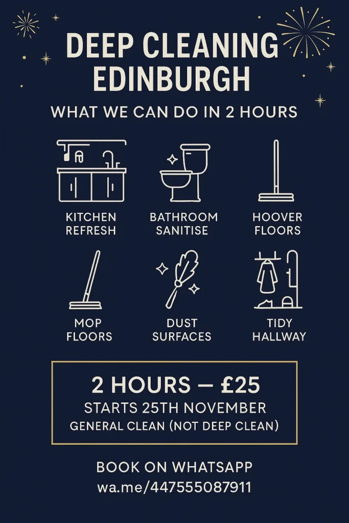 Deep Cleaning Edinburgh: A Fresh Start for the New Year With Our £25 Clean
