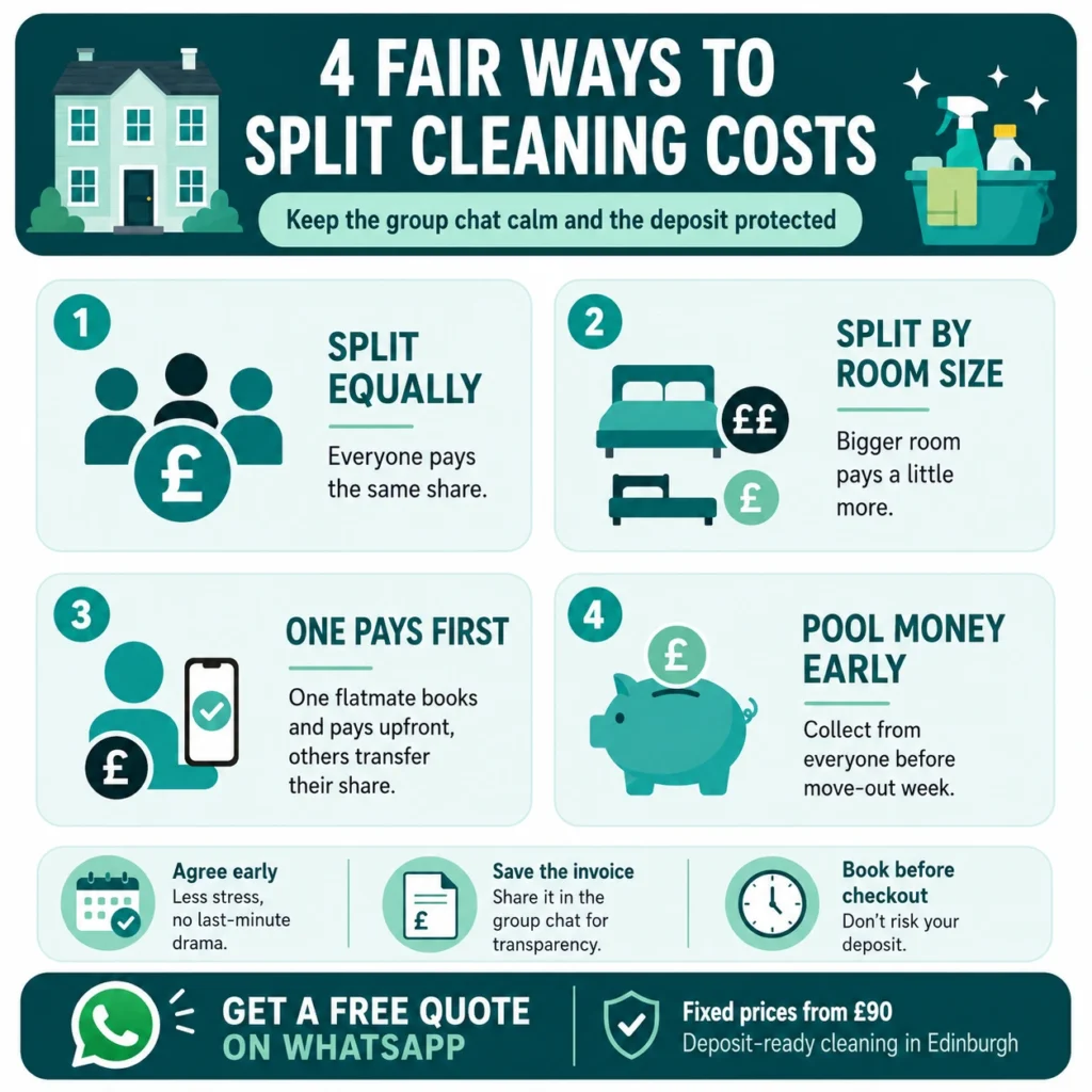 How to split end of tenancy cleaning costs with flatmates Edinburgh