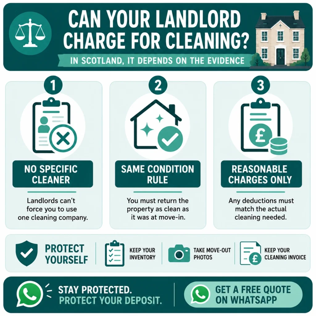 What can a landlord charge for cleaning in Scotland