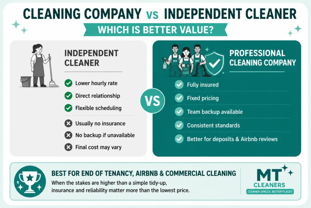 Edinburgh cleaning company vs independent cleaner which is better value