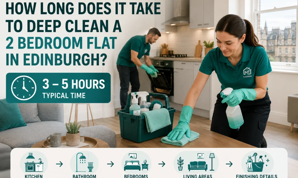 How long does it take to deep clean a 2 bedroom flat Edinburgh