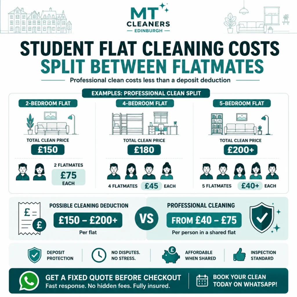 Cheap student flat cleaning before checkout Edinburgh