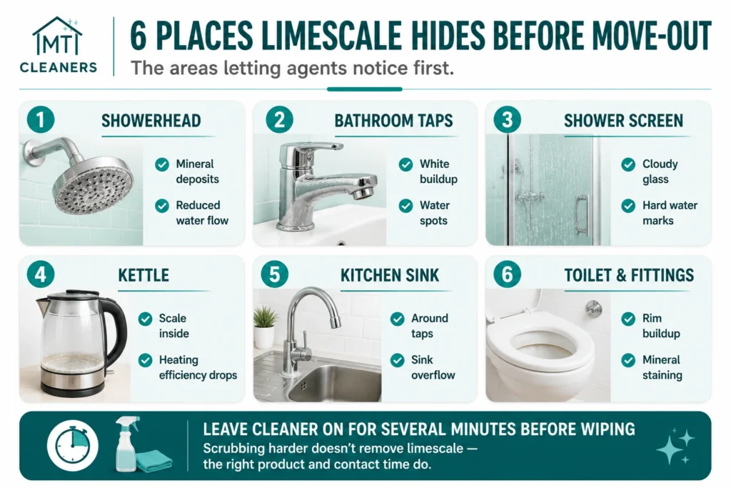 How to remove limescale before moving out (Edinburgh hard water)