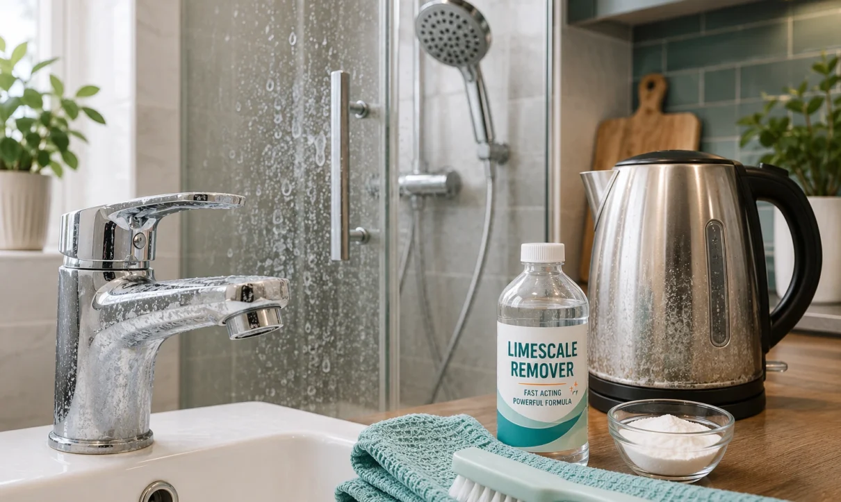 How to remove limescale before moving out (Edinburgh hard water)