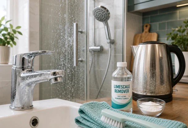 How to remove limescale before moving out (Edinburgh hard water)